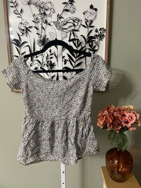 Old Navy Multicolor Floral Smocked Babydoll Peplum Style Hem On Off Shoulder M